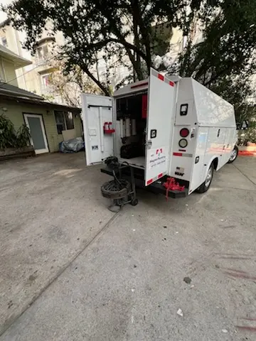 Magnet Plumbing service vehicle on-site for Water Heater Repair in Sanford
